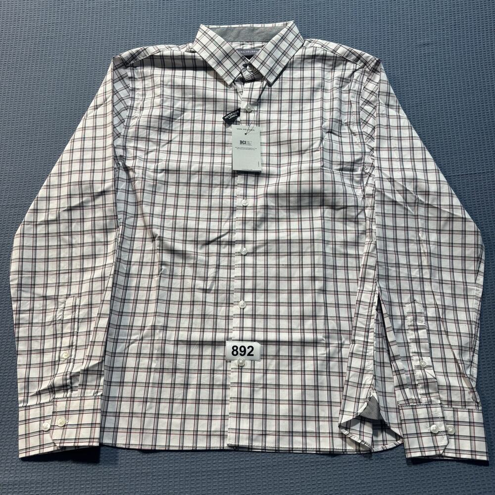 Van Heusen Men's‎ Regular Fit Button Down Collar Dress Shirt Sz L Brand New